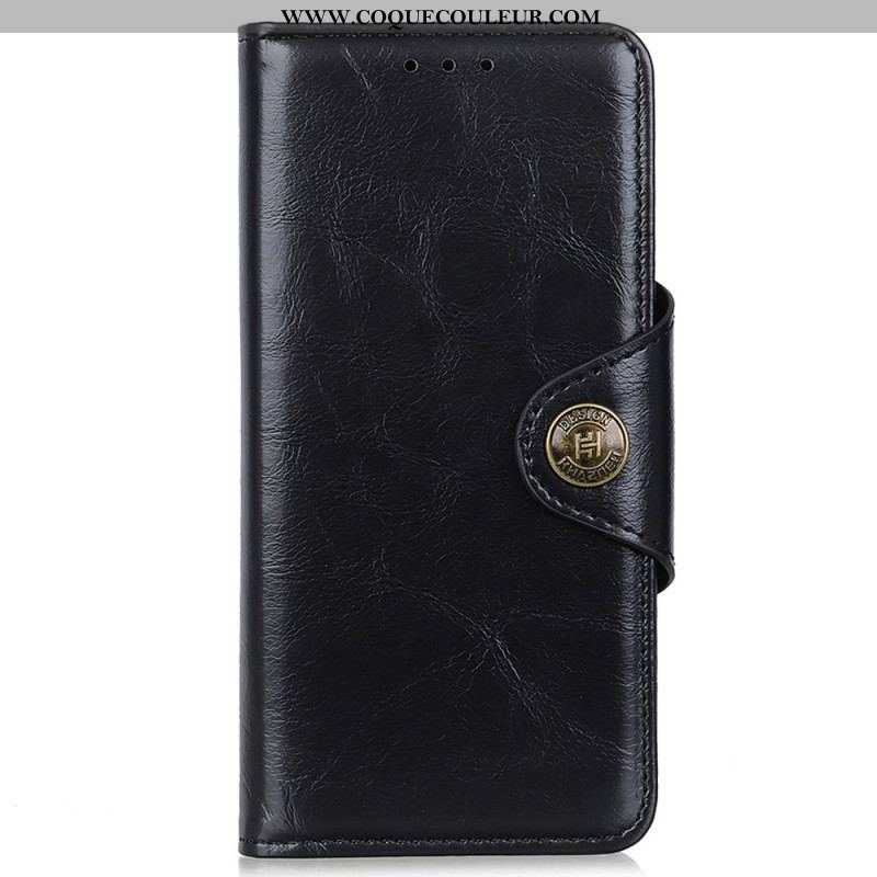 Housse OnePlus Nord 2T 5G Simili Cuir Vintage Bouton