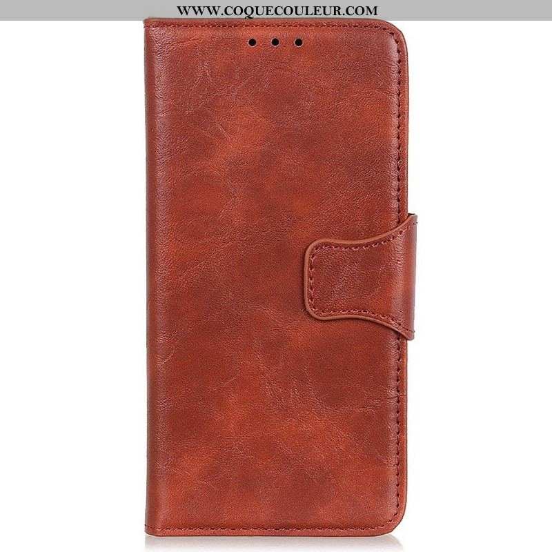 Housse OnePlus Nord CE 2 Lite 5G Cuir Fendu Fermoir Vintage