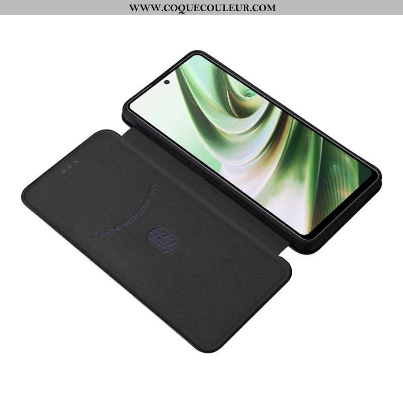 Flip Cover OnePlus Nord CE 3 Lite 5G Texture Fibre Carbone