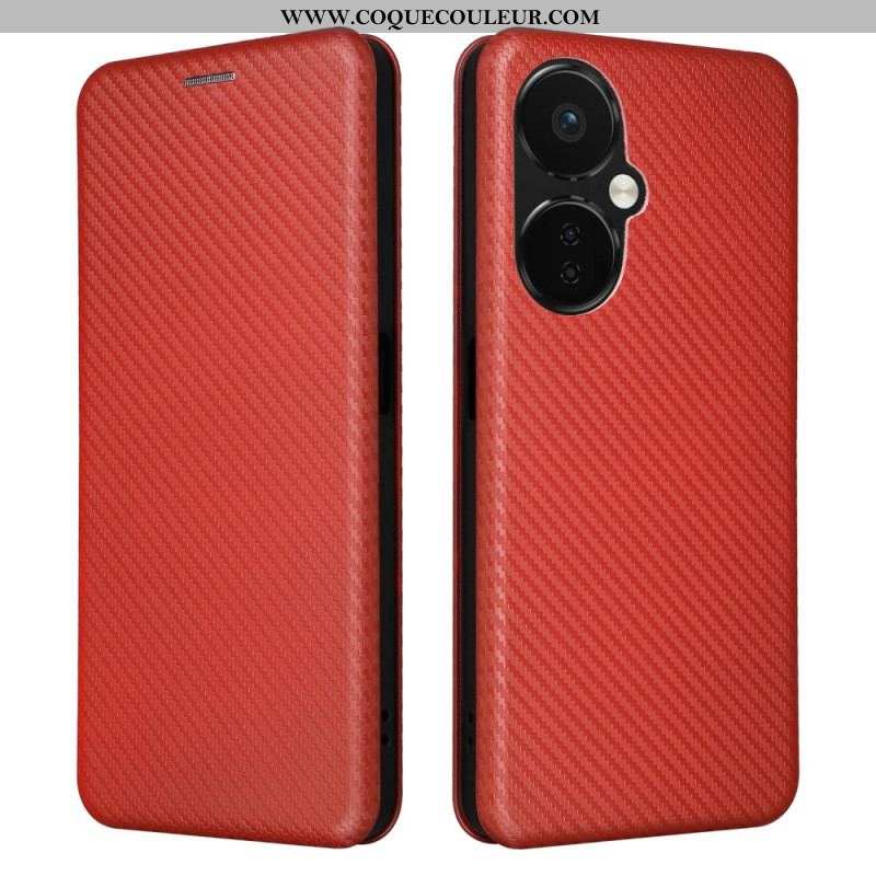 Flip Cover OnePlus Nord CE 3 Lite 5G Texture Fibre Carbone