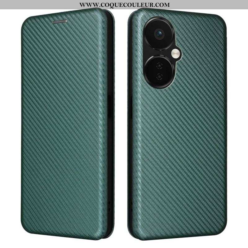 Flip Cover OnePlus Nord CE 3 Lite 5G Texture Fibre Carbone