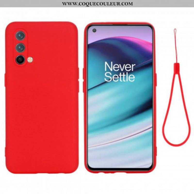 Coque OnePlus Nord CE 5G Silicone Liquide Avec Lanière