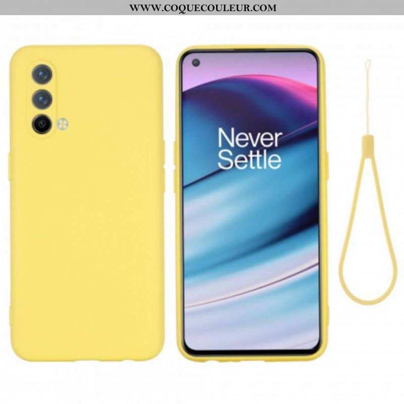 Coque OnePlus Nord CE 5G Silicone Liquide Avec Lanière