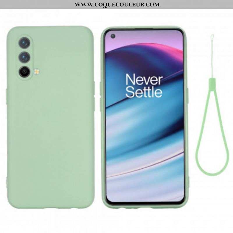 Coque OnePlus Nord CE 5G Silicone Liquide Avec Lanière