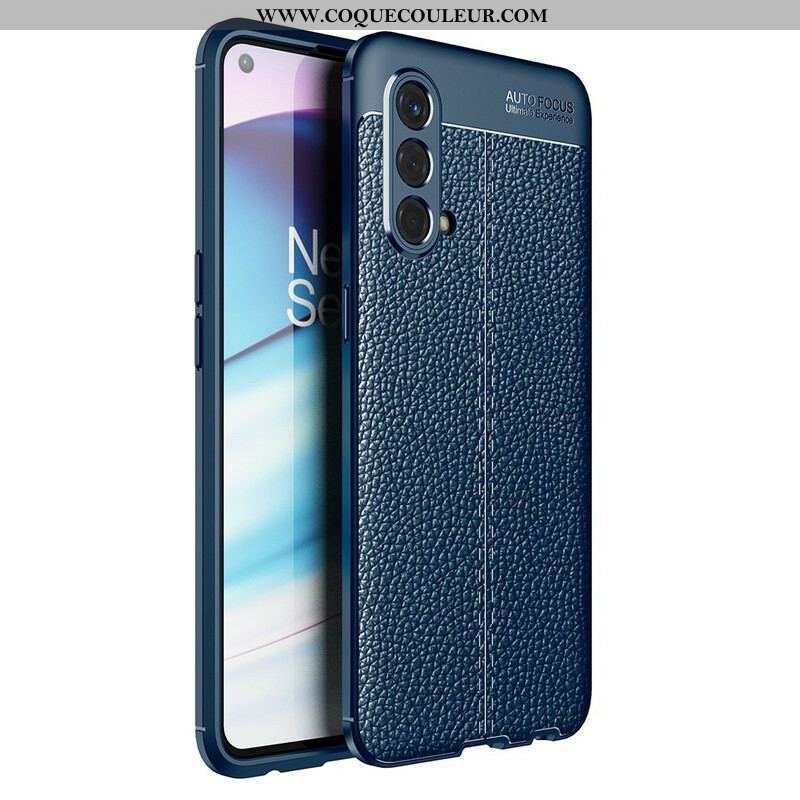 Coque OnePlus Nord CE 5G Effet Cuir Litchi Double Line