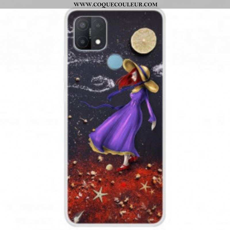 Coque Oppo A15 Femme à la Mer