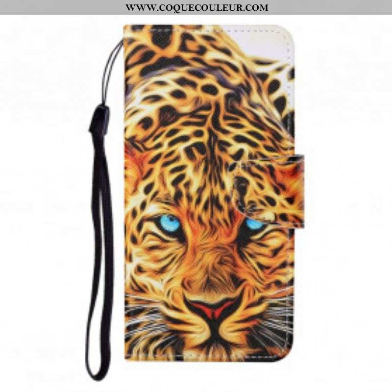 Housse Oppo A15 Tigre avec Lanière