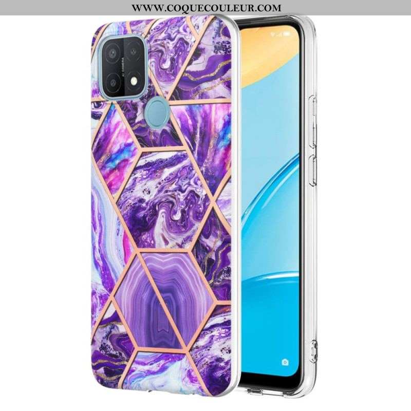 Coque Oppo A15 Marbre Géométrique Flashy