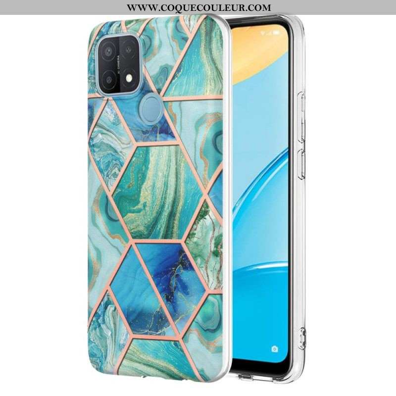 Coque Oppo A15 Marbre Géométrique Flashy