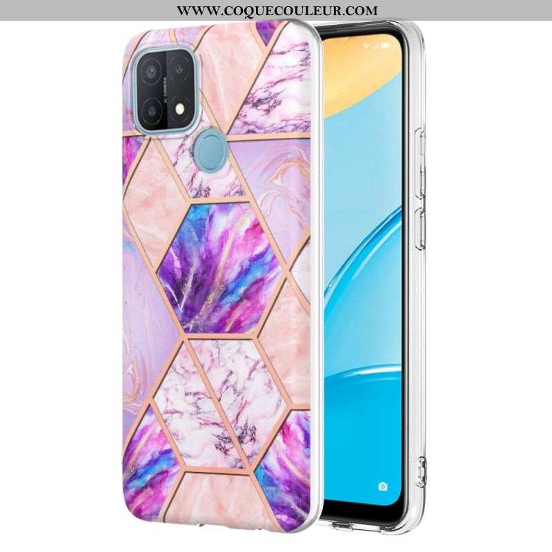 Coque Oppo A15 Marbre Géométrique Flashy