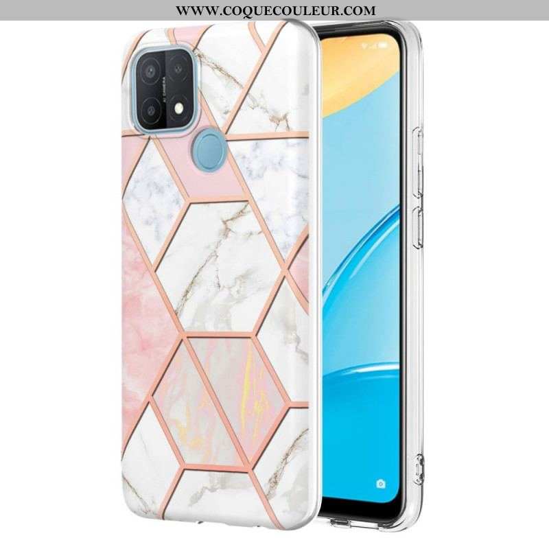 Coque Oppo A15 Marbre Géométrique Flashy