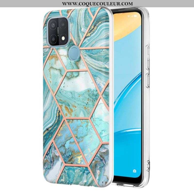 Coque Oppo A15 Marbre Géométrique Flashy