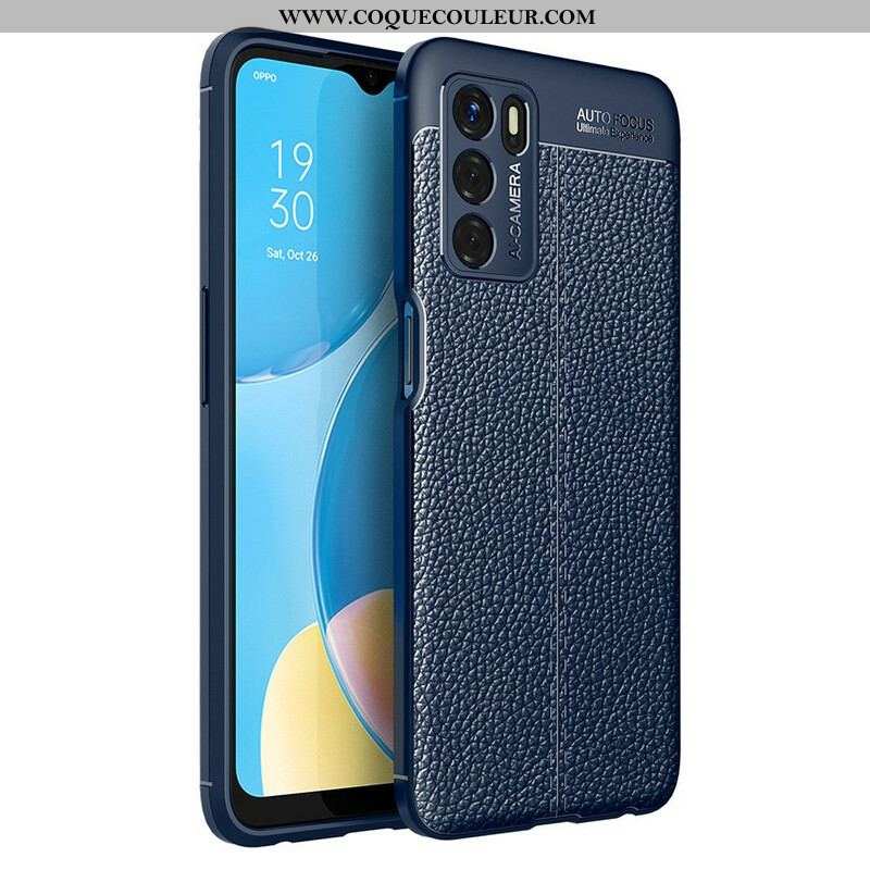 Coque Oppo A16 / A16s Effet Cuir Litchi Double line