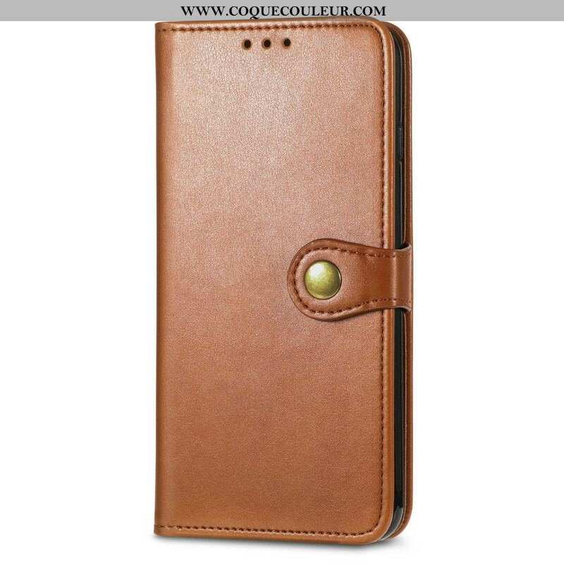 Housse Oppo A16 / A16s Simili Cuir et Fermoir Vintage