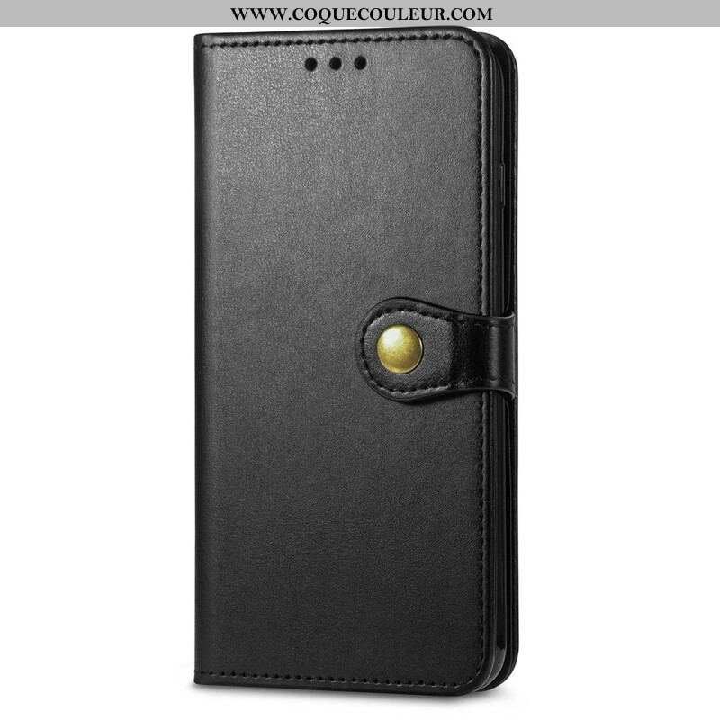 Housse Oppo A16 / A16s Simili Cuir et Fermoir Vintage