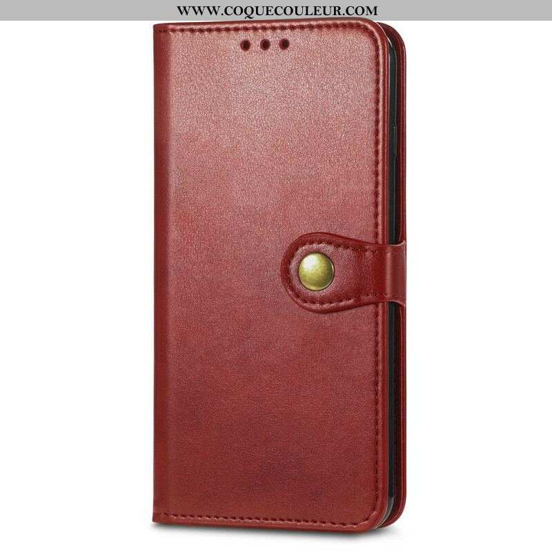 Housse Oppo A16 / A16s Simili Cuir et Fermoir Vintage