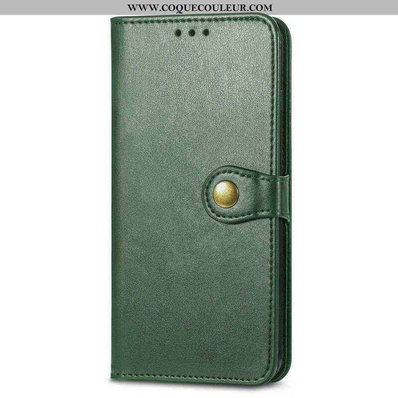 Housse Oppo A16 / A16s Simili Cuir et Fermoir Vintage