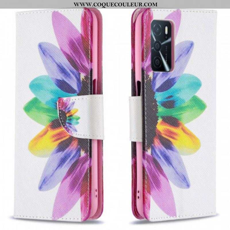 Housse Oppo A16 / A16s Fleur Aquarelle