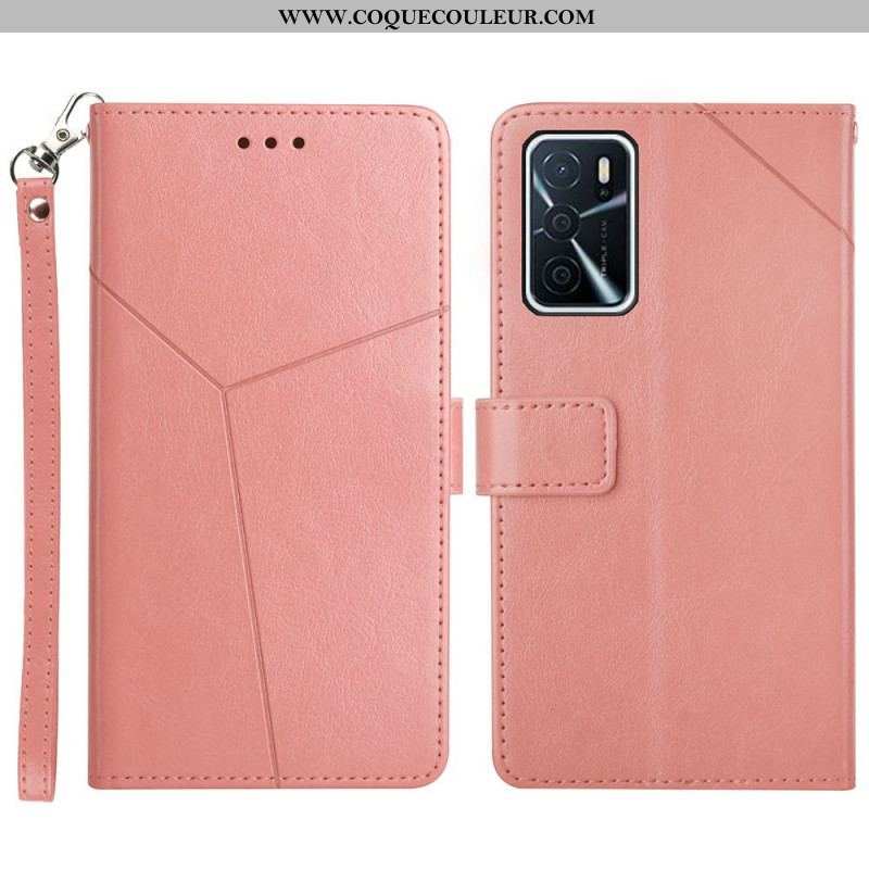 Housse Oppo A16 / A16s Style Cuir Géo Y Design