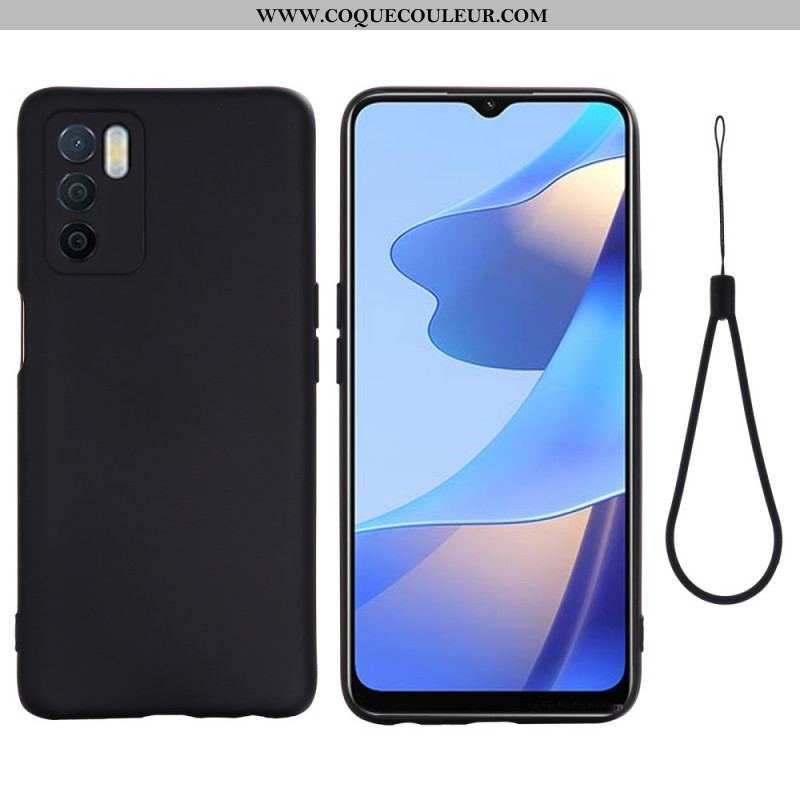 Coque Oppo A16 / A16s Silicone Liquide Avec Lanière