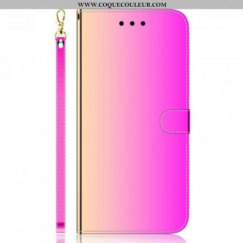 Housse Oppo A54 5G / A74 5G Simili Cuir Couverture MIroir