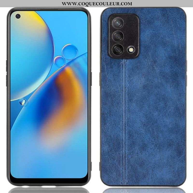 Coque Oppo A74 4G Style Cuir Coutures