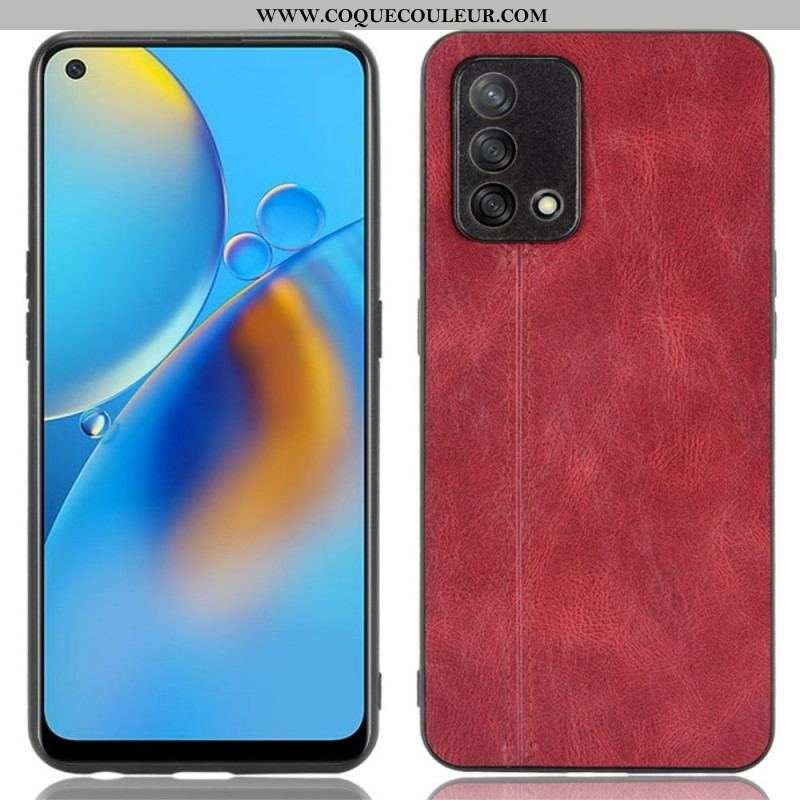 Coque Oppo A74 4G Style Cuir Coutures