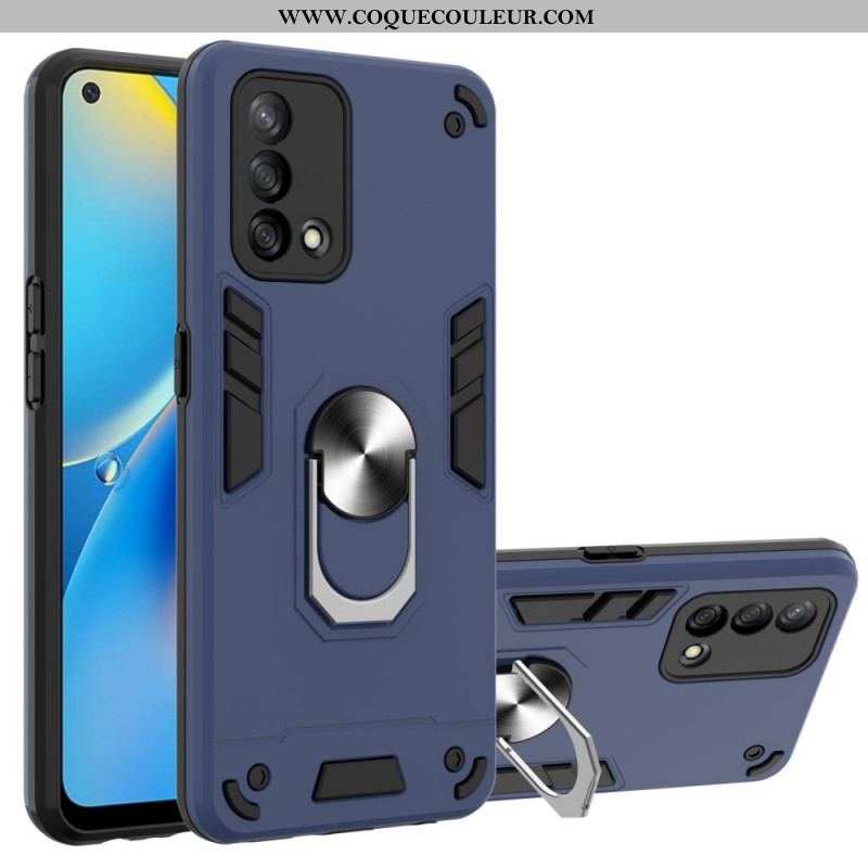 Coque Oppo A74 4G Détachable Anneau-Support Métallisée