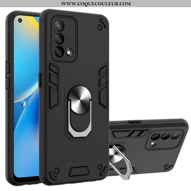 Coque Oppo A74 4G Détachable Anneau-Support Métallisée