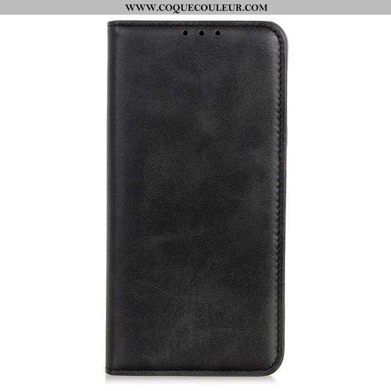 Flip Cover Oppo A74 4G Cuir Fendu Élégance