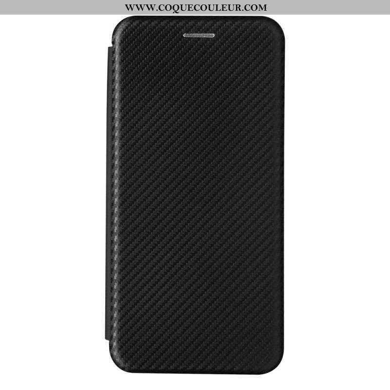 Flip Cover Oppo A74 4G Fibre Carbone