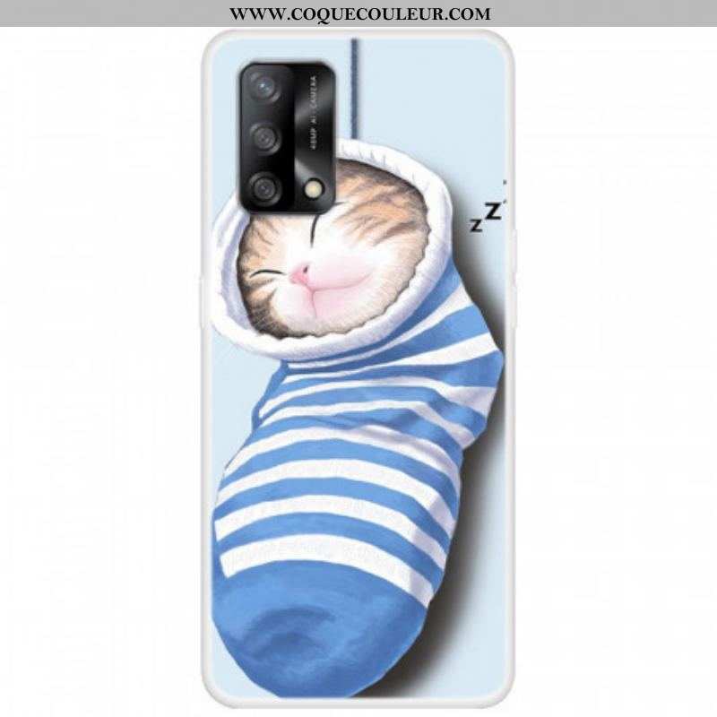 Coque Oppo A74 4G Chaton Endormi