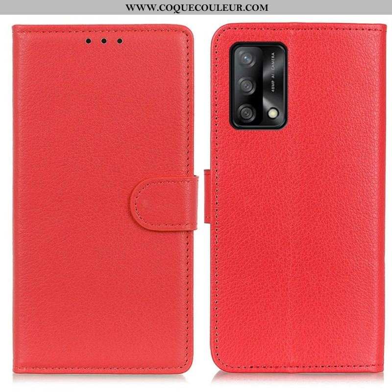 Housse Oppo A74 4G Traditionnellement Litchi