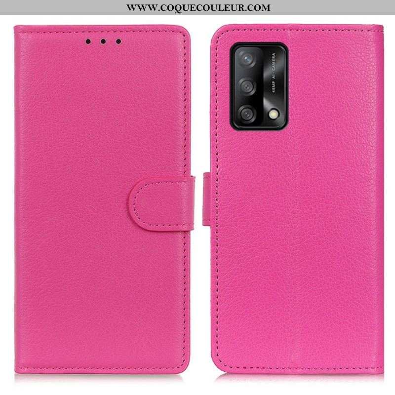 Housse Oppo A74 4G Traditionnellement Litchi