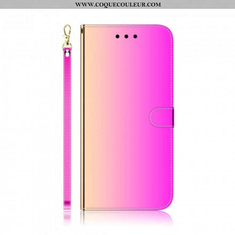 Housse Oppo A94 5G Simili Cuir Couverture MIroir