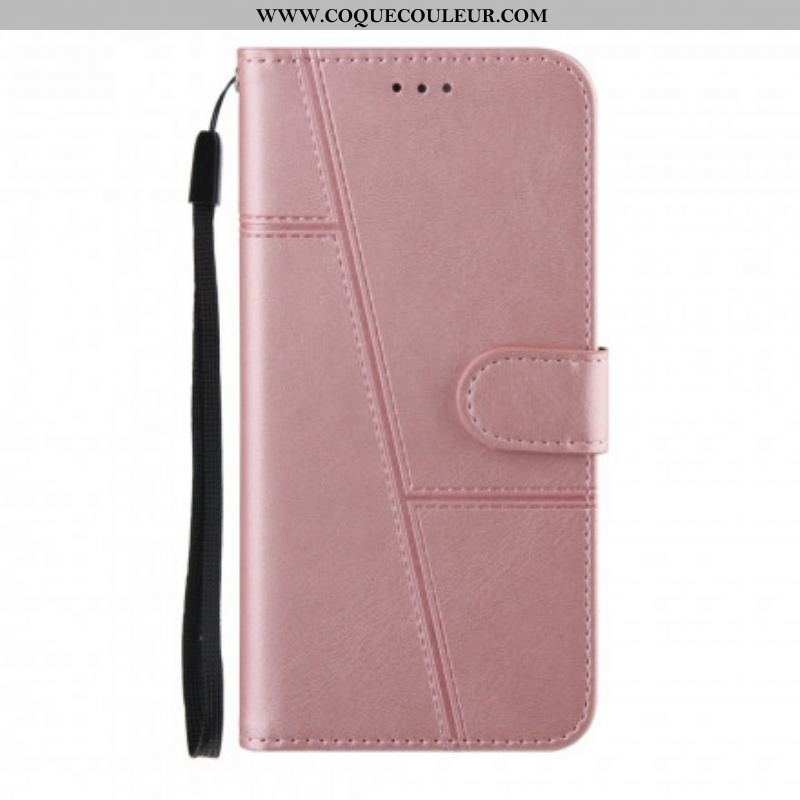 Housse Oppo A94 5G Effet Cuir Géo à Lanière