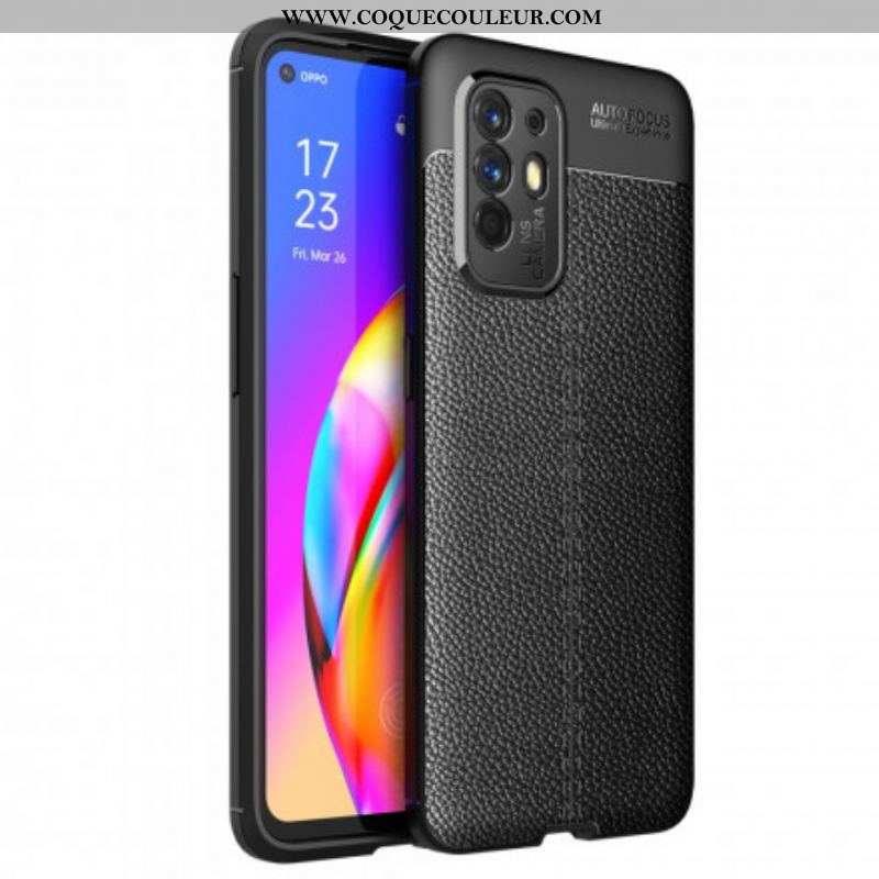 Coque Oppo A94 5G Effet Cuir LItchi