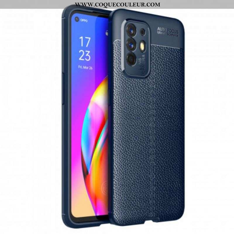 Coque Oppo A94 5G Effet Cuir LItchi