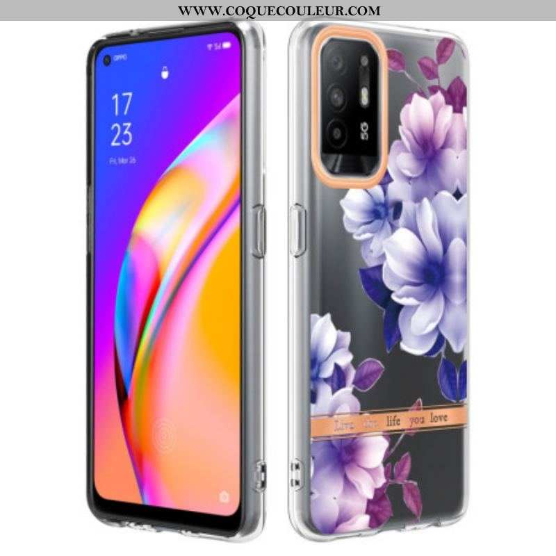 Coque Oppo A94 5G Fleurs Violettes