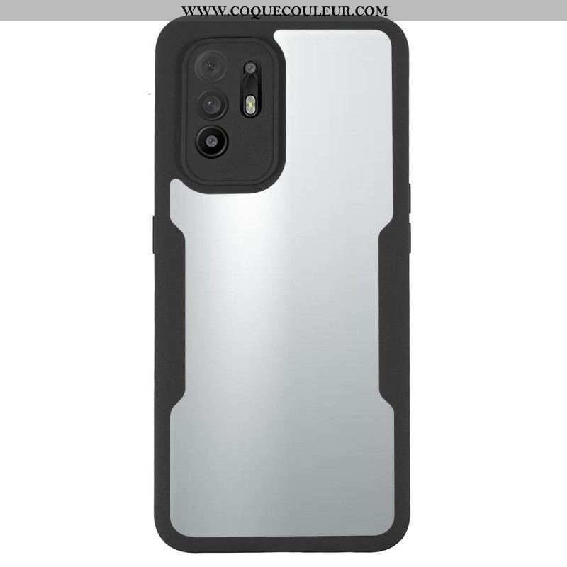 Coque Oppo A94 5G Hybride Rebords Colorés Transparents