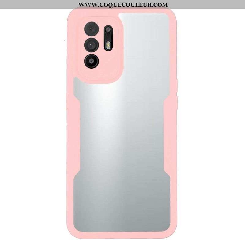 Coque Oppo A94 5G Hybride Rebords Colorés Transparents