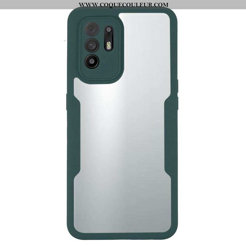 Coque Oppo A94 5G Hybride Rebords Colorés Transparents