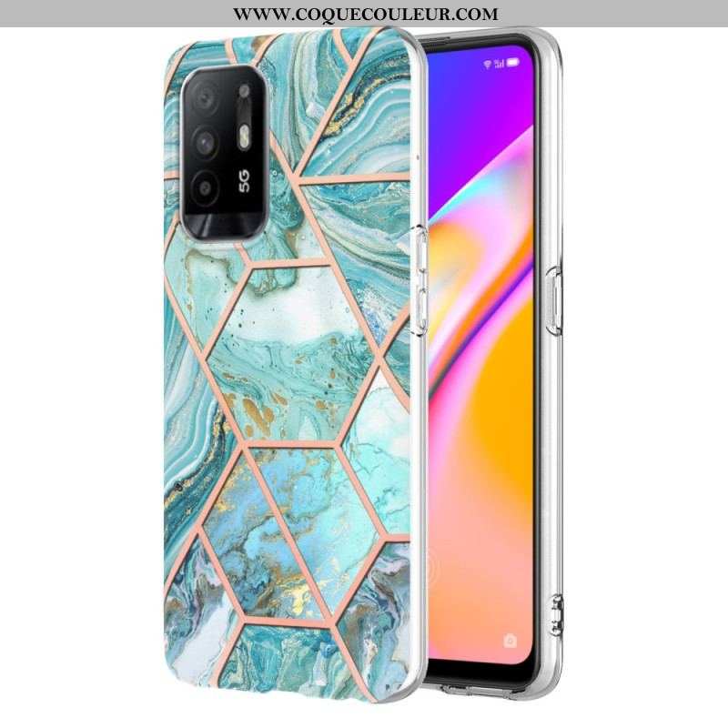 Coque Oppo A94 5G Marbre Géométrique Flashy