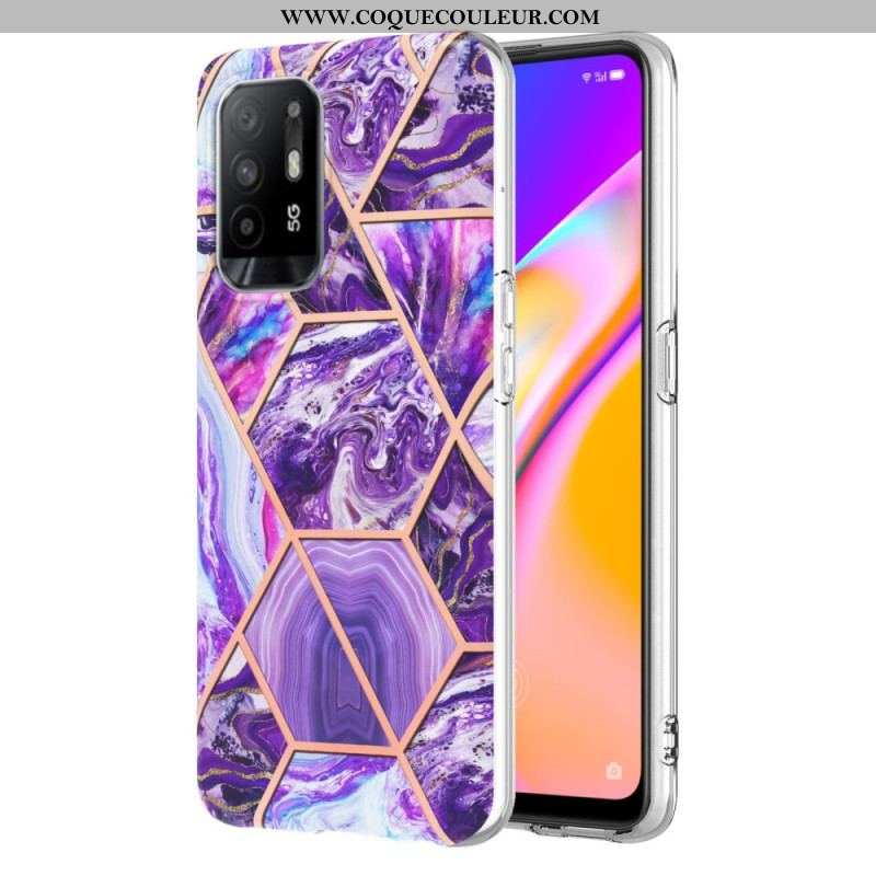 Coque Oppo A94 5G Marbre Géométrique Flashy