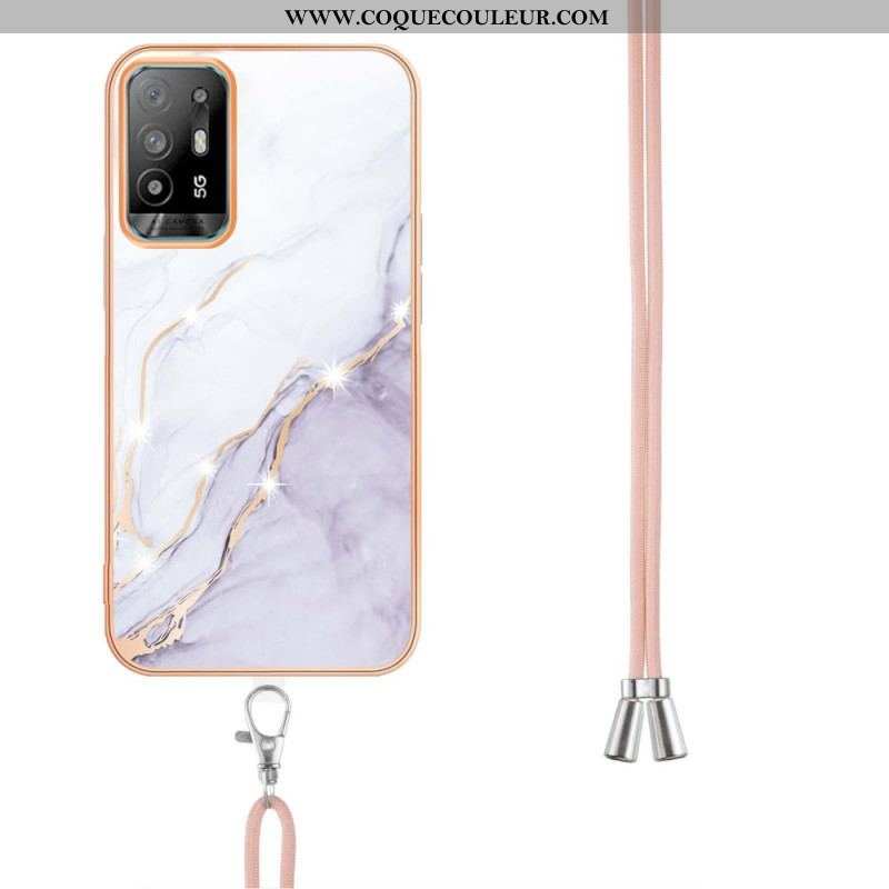 Coque Oppo A94 5G Marbre avec Cordon