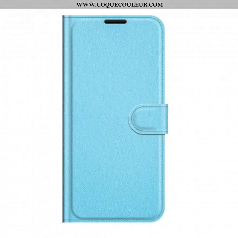 Housse Oppo A94 5G Simili Cuir Litchi Classique