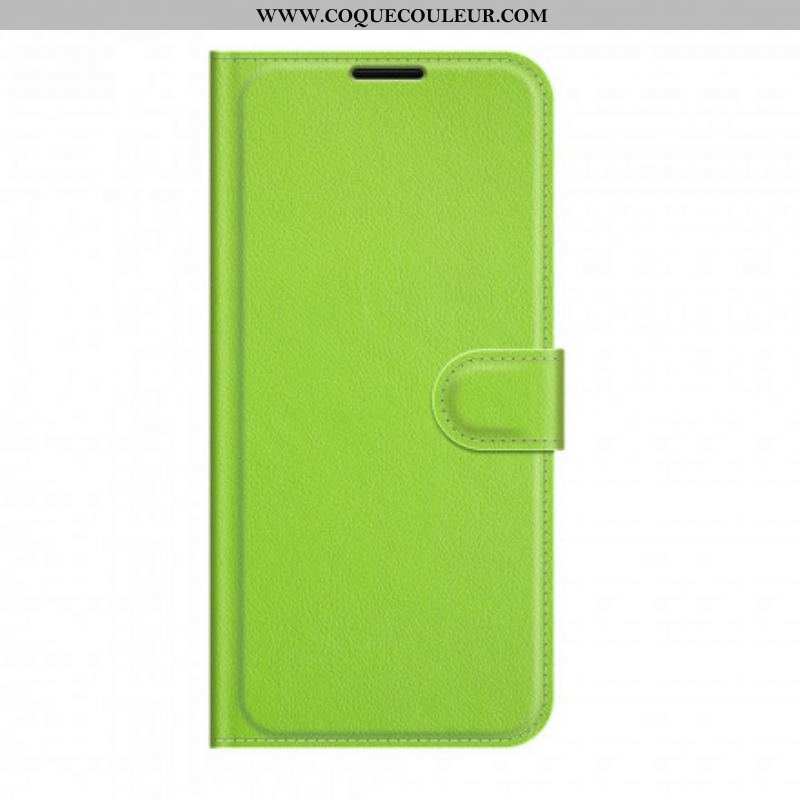 Housse Oppo A94 5G Simili Cuir Litchi Classique