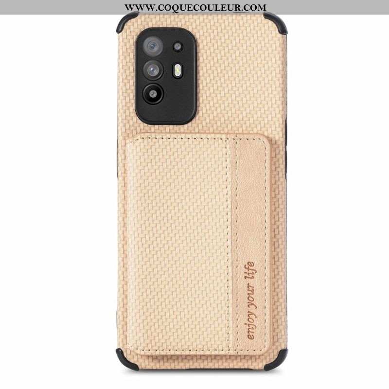 Coque Oppo A94 5G Fibre Carbone Porte-Cartes