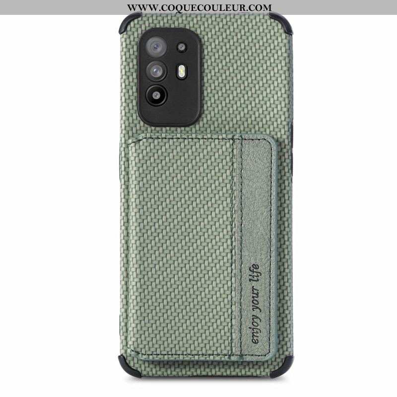 Coque Oppo A94 5G Fibre Carbone Porte-Cartes