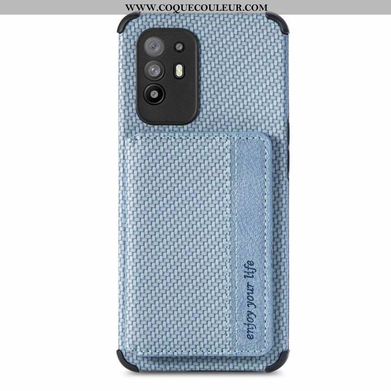 Coque Oppo A94 5G Fibre Carbone Porte-Cartes